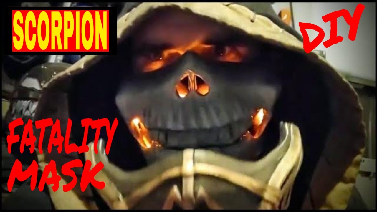 Самодельная маска для косплея Scorpion Fatality, вдохновленная Mortal Kombat 2021