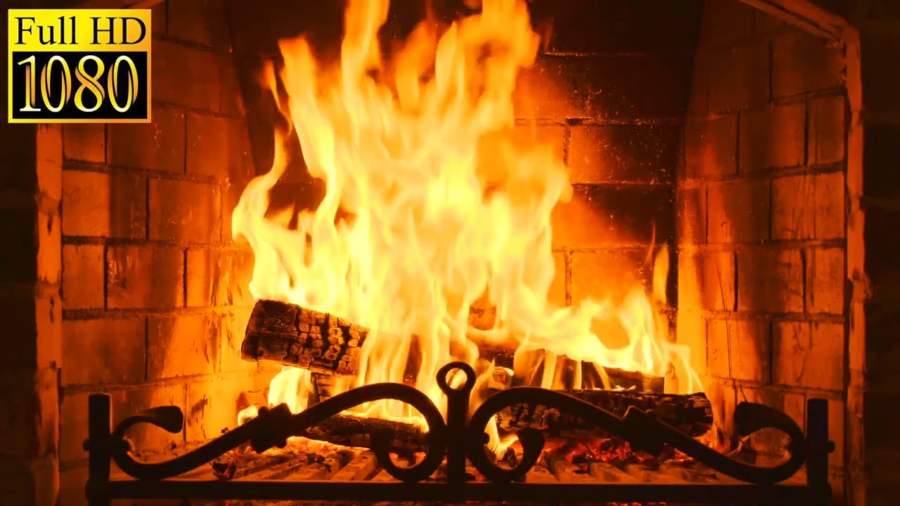 🔥 FIREPLACE - Relaxing Fire Burning & Crackling Fireplace Sounds