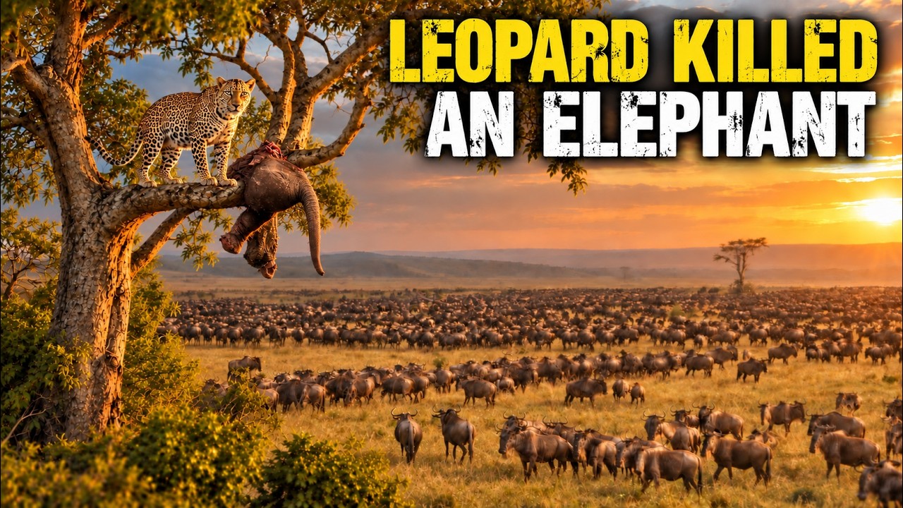 Leopard Killed an Elephant & Took It Up a Tree! | Maasai Mara Great Migration | 4K UHD