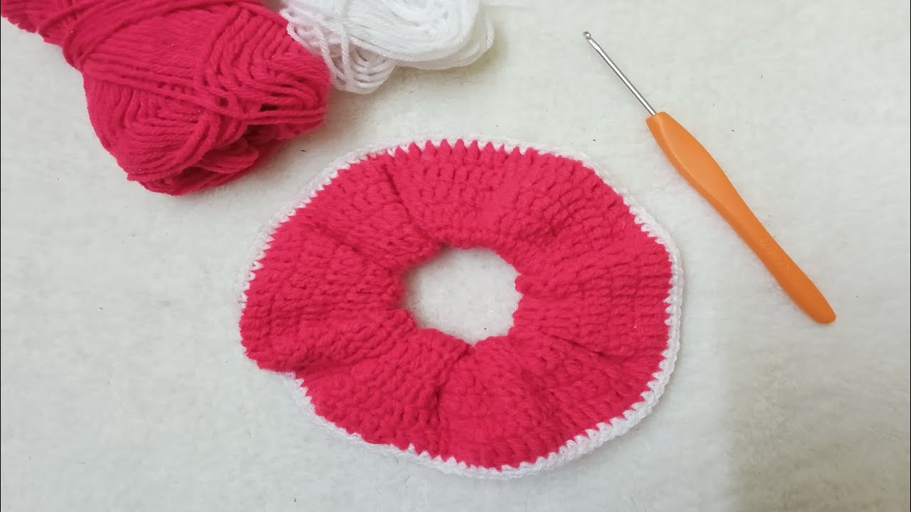 Crochet Hair Scrunchies/Simple and Easy Hair Scrunchies tutorial in Tamil