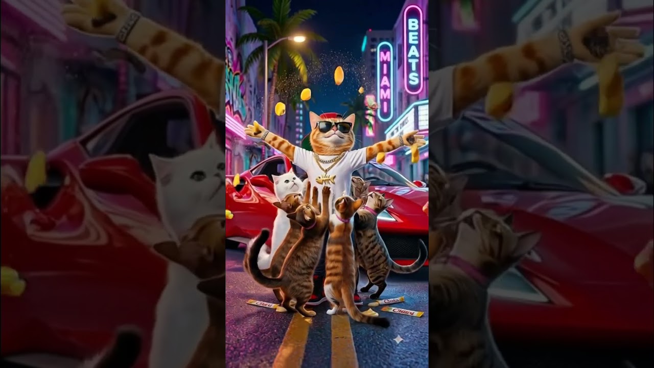 From Street Cat to Global Superstar: Caddy's Legend #shots #Caddy #CatRapper #HipHopCat #MusicVideo