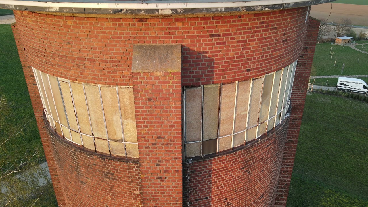 Wasserturm/water tower-Ginnick(Vettweiß)NRW/Germany☆4k☆DjiMavicAir2