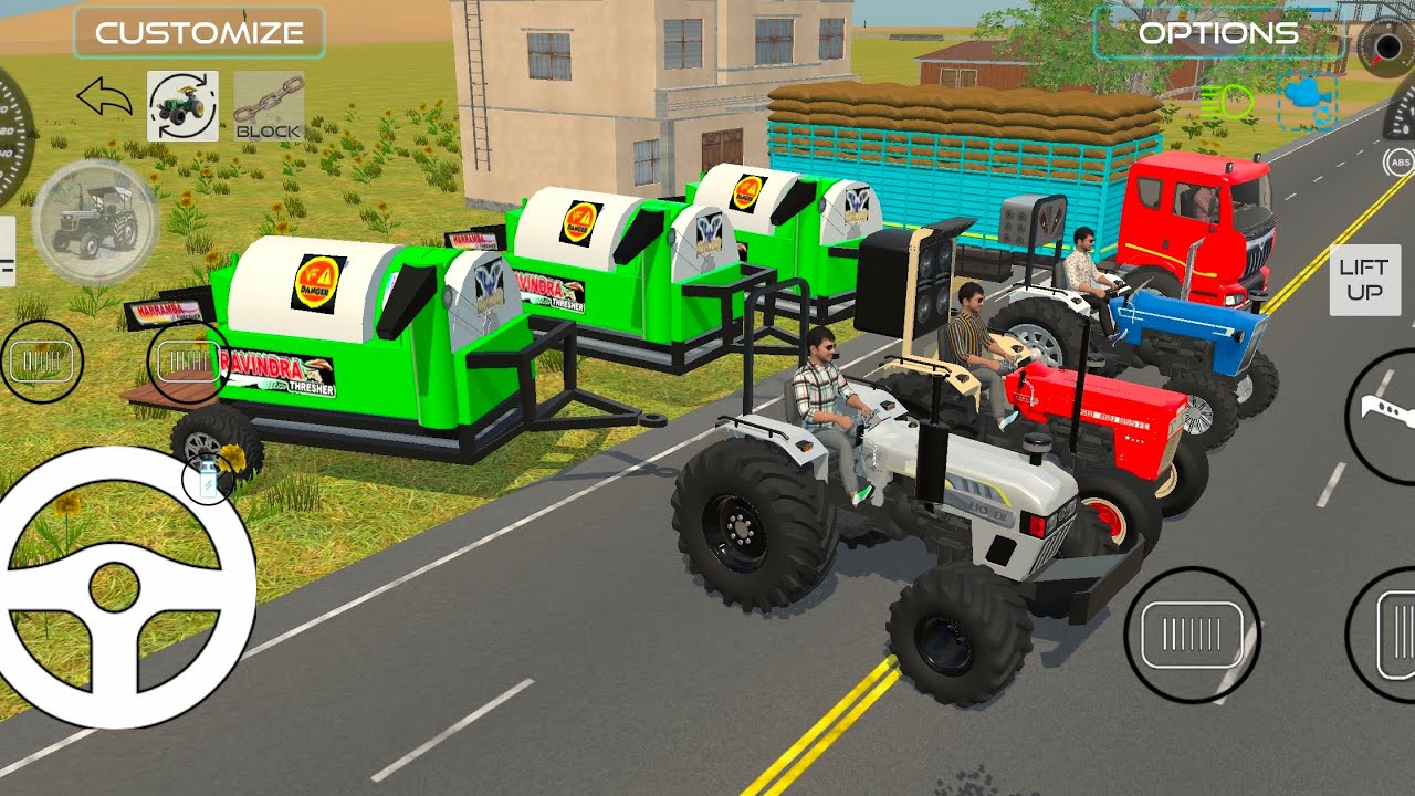 Tractors with Theresher! Truck 🚒 Unloading With Bori from the Rescued 🔥#tractor #threshar #truck 