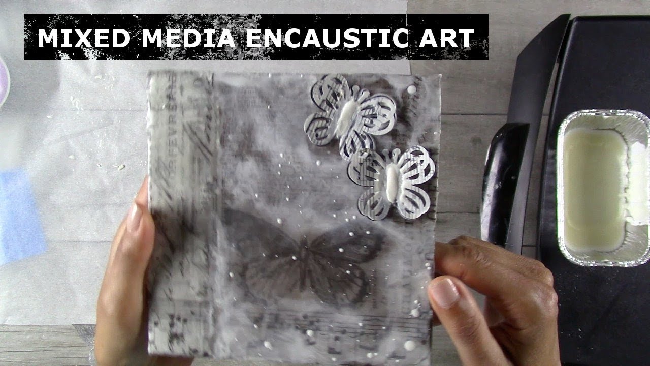 Mixed Media Encaustic Butterfly Art