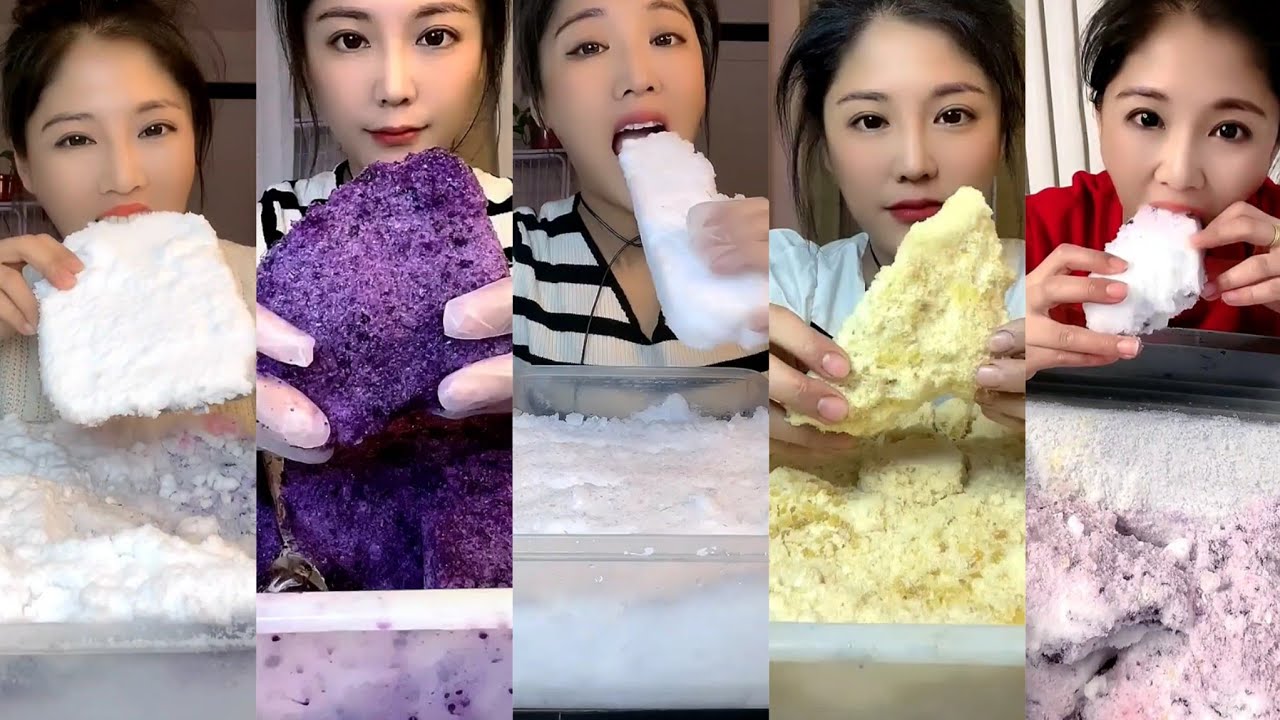 ASMR her squeaky mixed ice eating only bites part 2