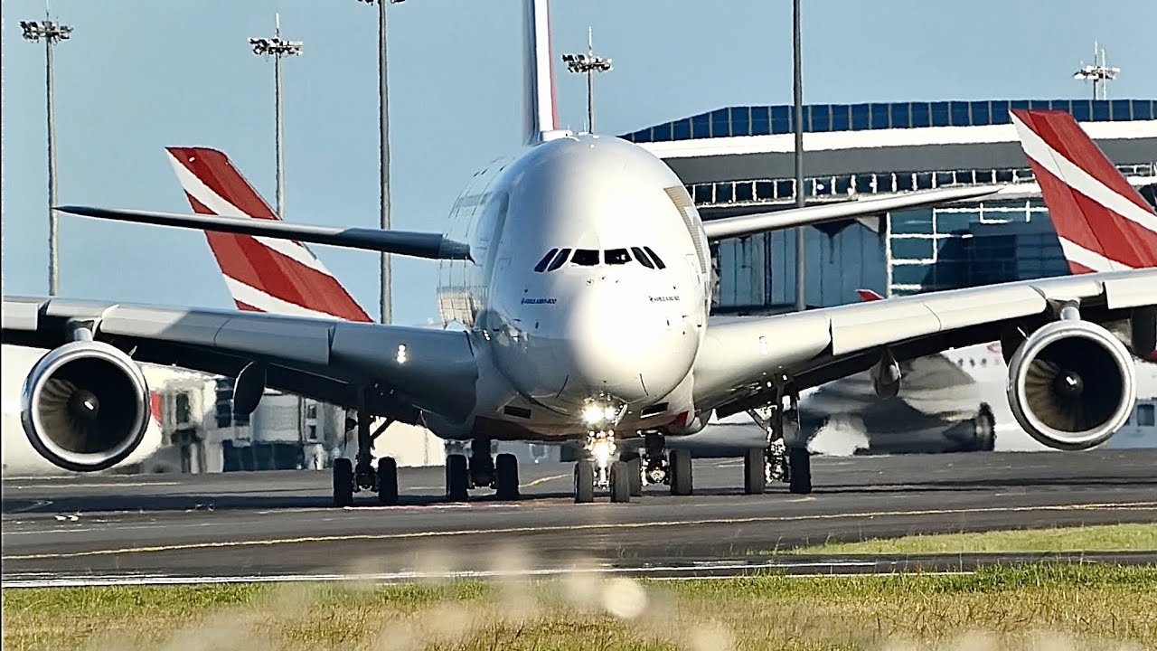 Stunning Take-off Emirates A380 at MRU | Mauritius Airport Planes Spotting 3 | 4K