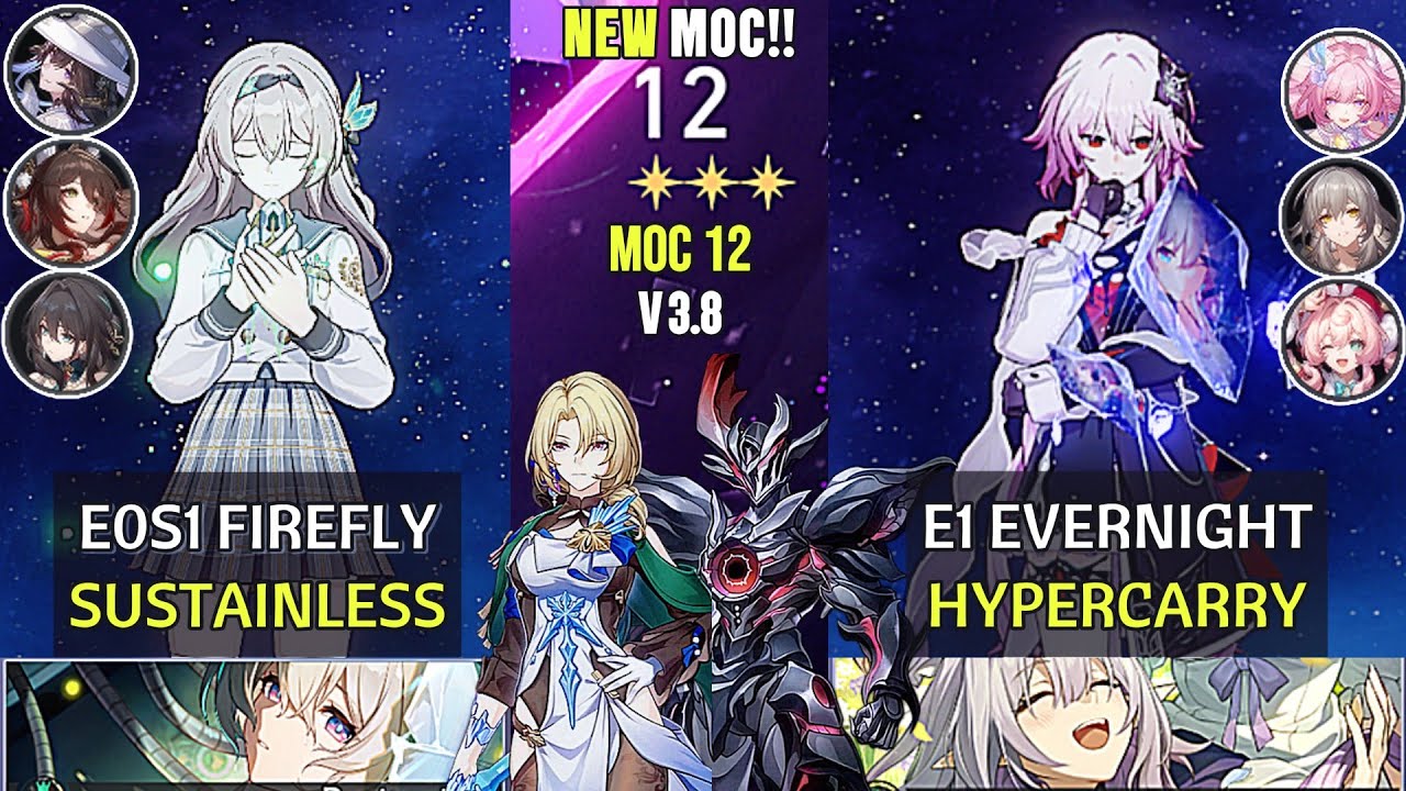 E0S1 Firefly Sustainless & E1 Evernight Hypercarry | Memory of Chaos 12 | Honkai Star Rail 3.8