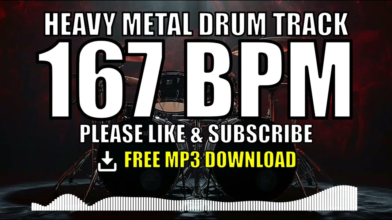 ⚡ Heavy Metal Drum Track – 167 BPM | FREE MP3 DOWNLOAD 🥁