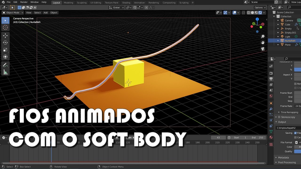 Blender 3D - FIOS ANIMADOS COM O SOFTBODY