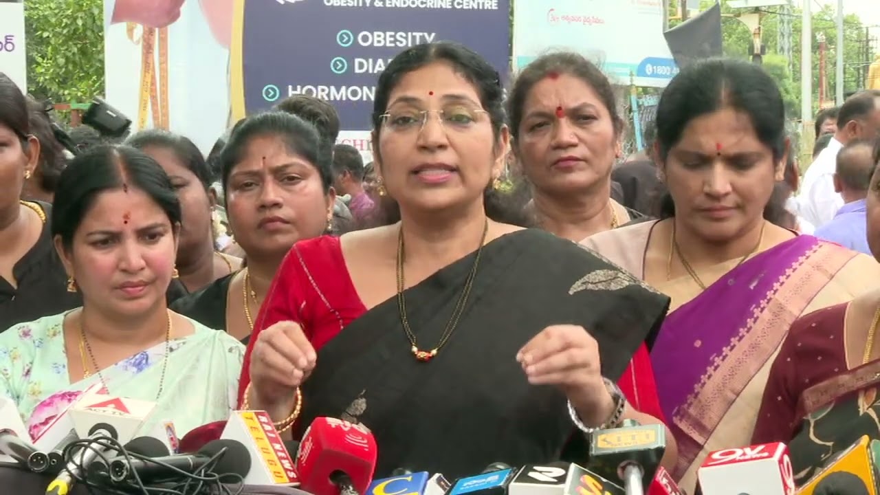 Vijayawada: YSRCP Women Leaders Protest & Statements on Attacks Against Women