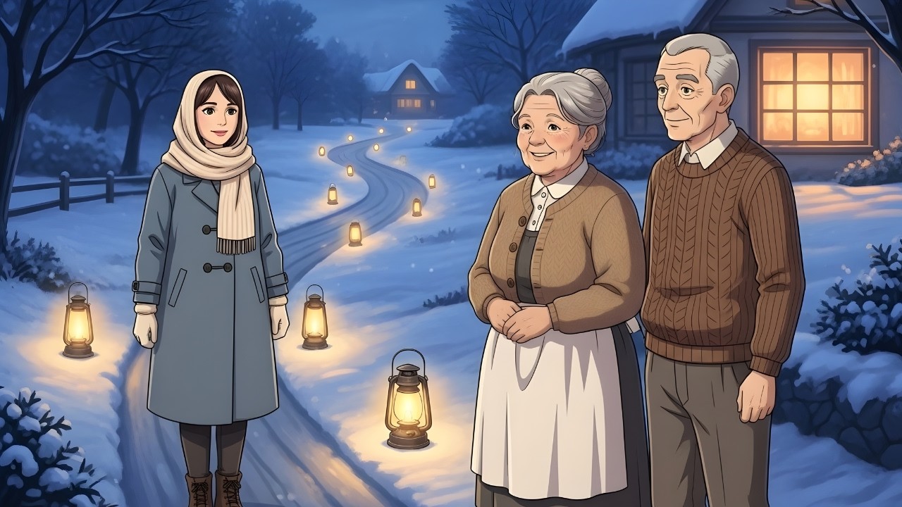 A Snowy Walk Back to My Childhood Home | Ghibli Style ASMR