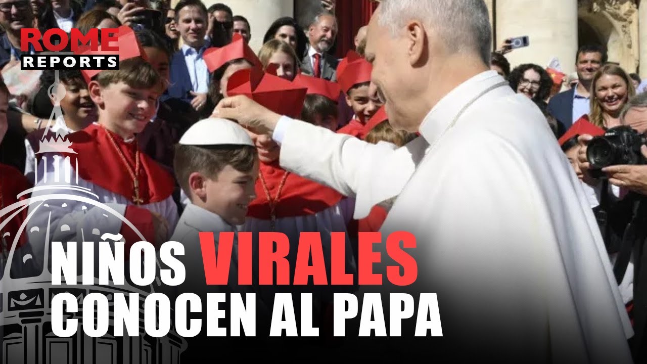 Los niños “virales” del cónclave se encuentran con el Papa León XIV