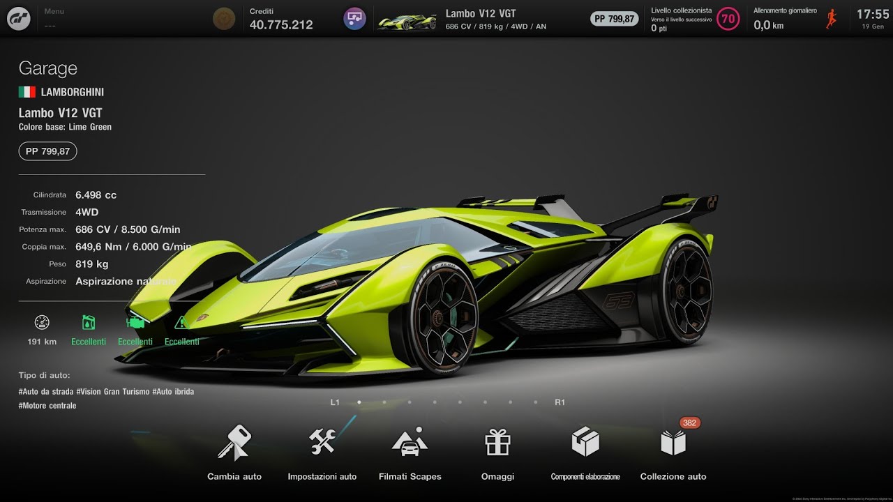 GT7 ABU DHABI 800PP - LAMBORGHINI LAMBO V12 VGT