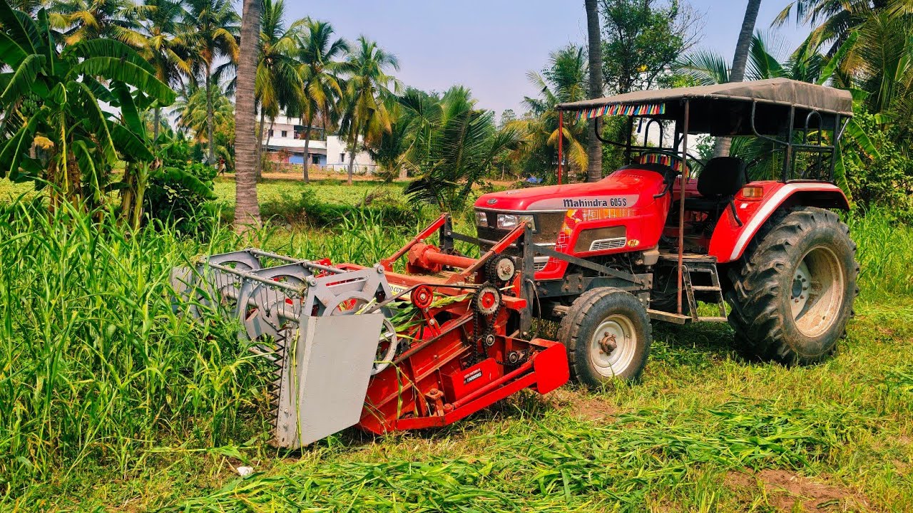 Mahindra arjun novo 605 di tractor goes to cutter par performance in solathadu land...