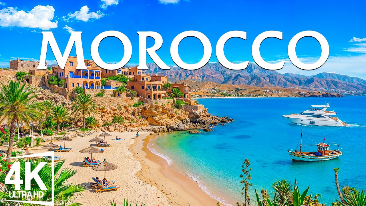Morocco 4K – Golden Dunes, Blue Cities & Atlas Mountains under Warm Saharan Light