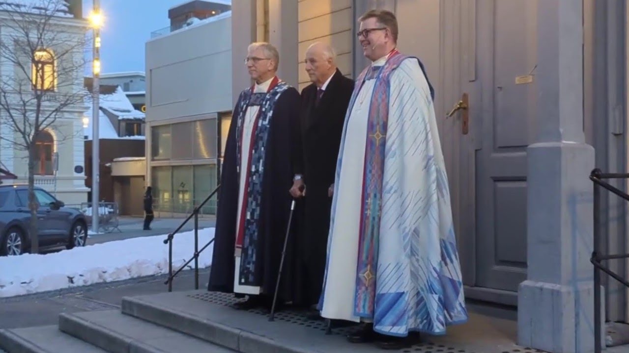 King Harald V of Norway attending the ordination of a new Bishop of Nord-Hålogaland 2025