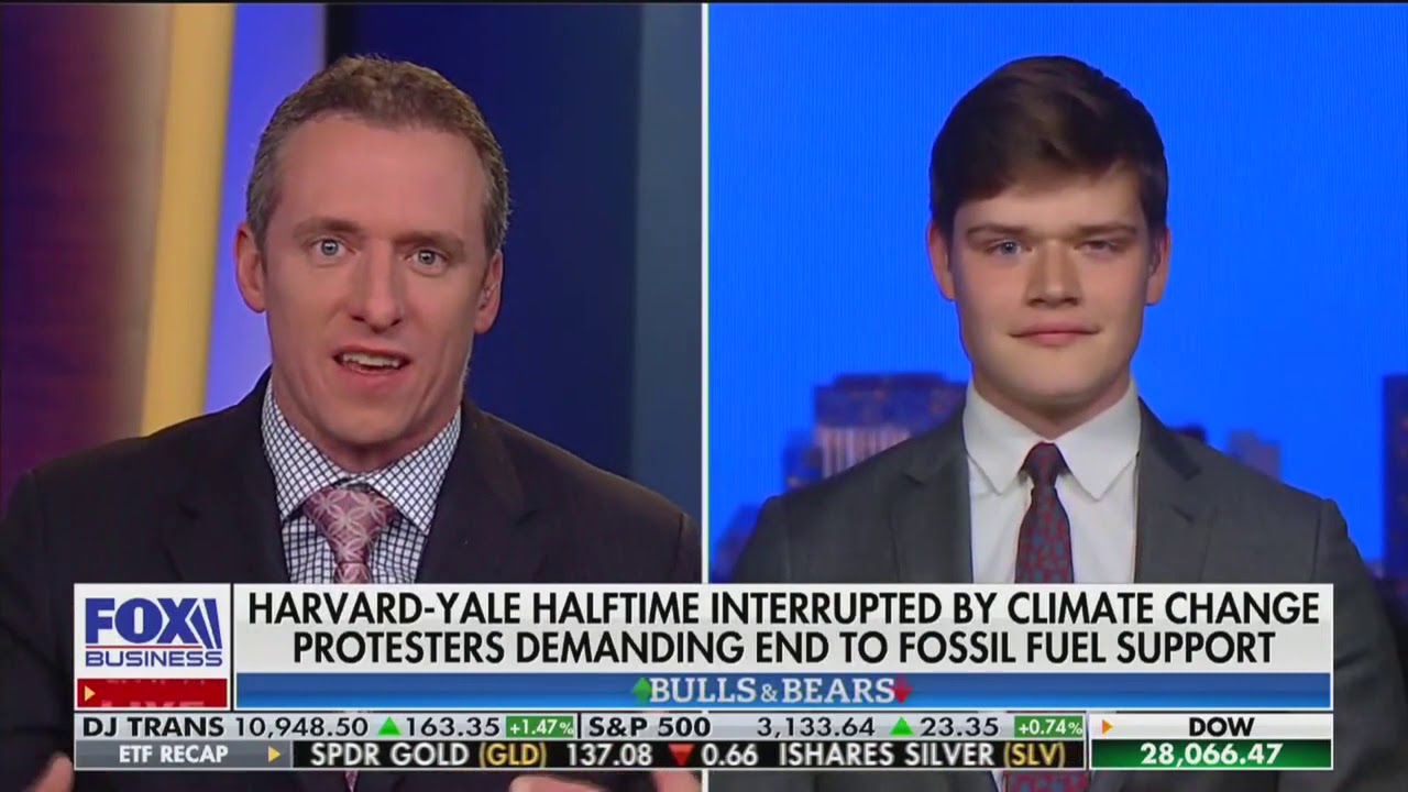 Christopher Colby reacts to Harvard-Yale climate protest