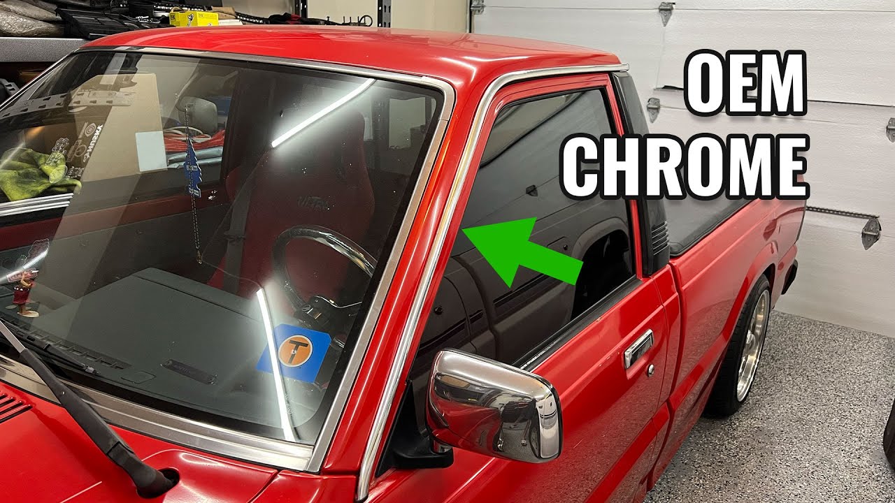 How to Install OEM A Pillar Chrome Trim Mazda B2000 B2200 | Flake Garage