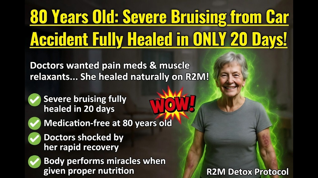 80year old Linda's Bruises from Car GONE in 20-Days on R2M Nutrition