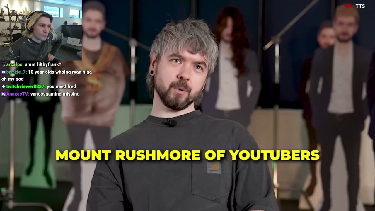 xQc Reacts to Jacksepticeye's YouTube Mount Rushmore