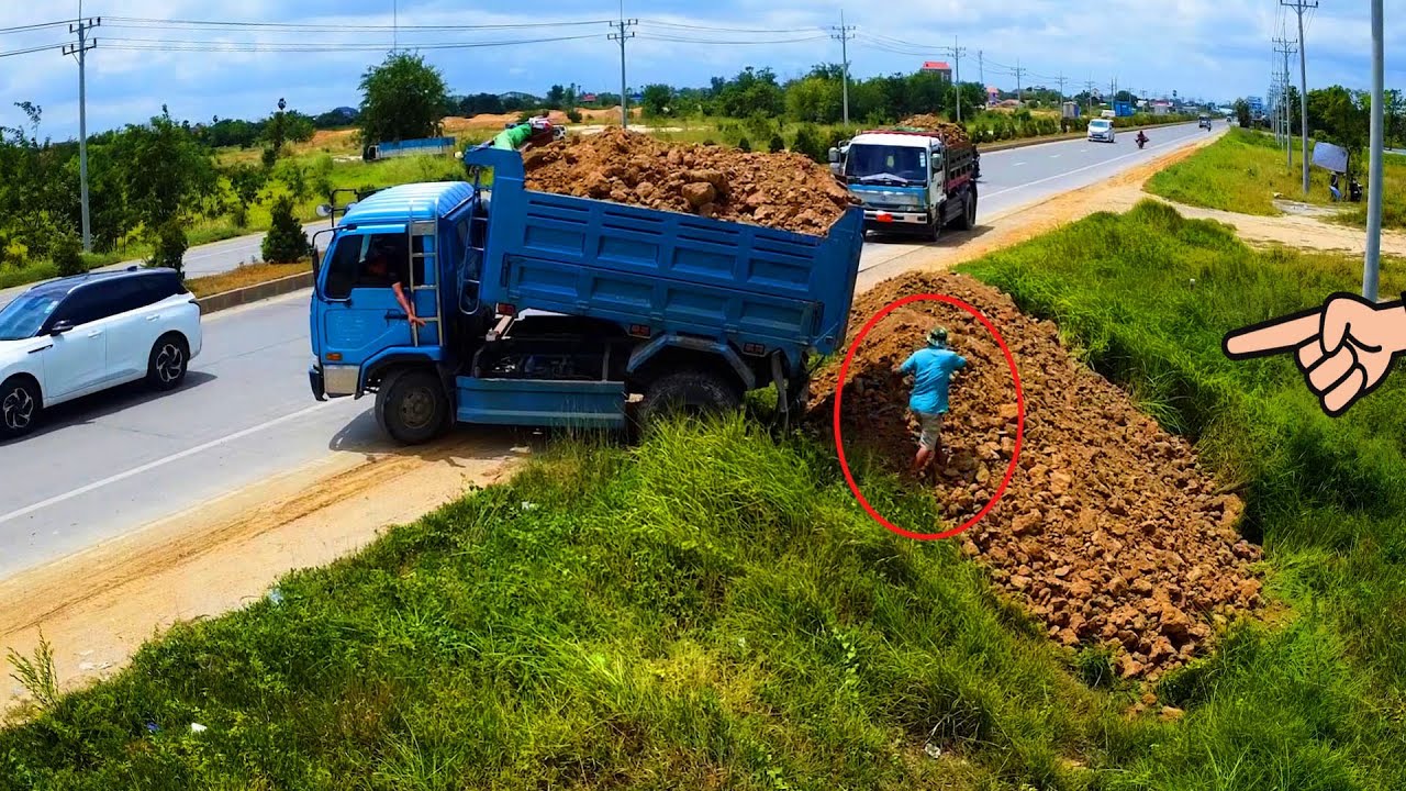 Scary Work With Machinery!! Transforming a Landfill Dumping & Dozer in Action!