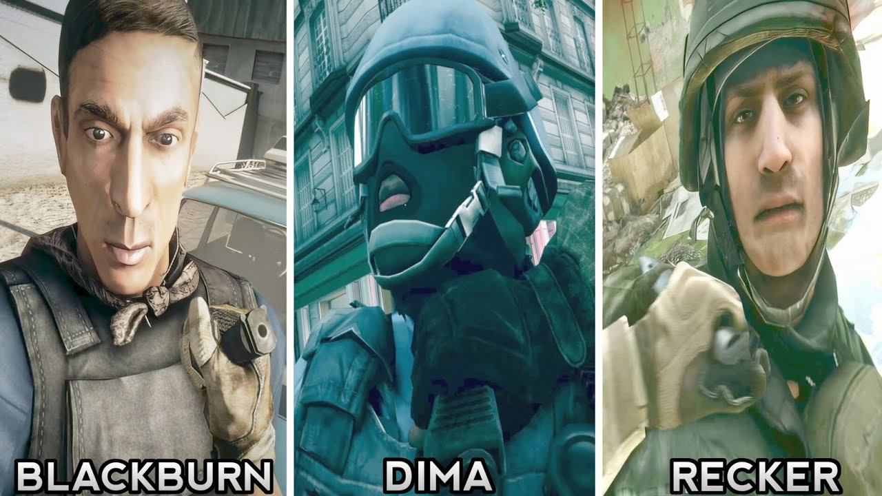BLACKBURN VS DIMA VS RECKER - All Finishing Moves Comparison in BATTLEFIELD 3 VS BF4...
