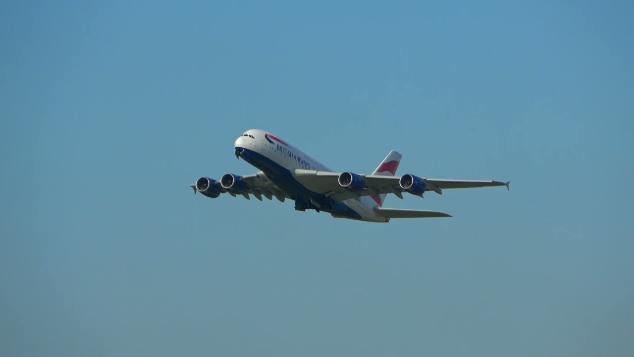 British Airways A380 Takeoff Heathrow G-XLEA