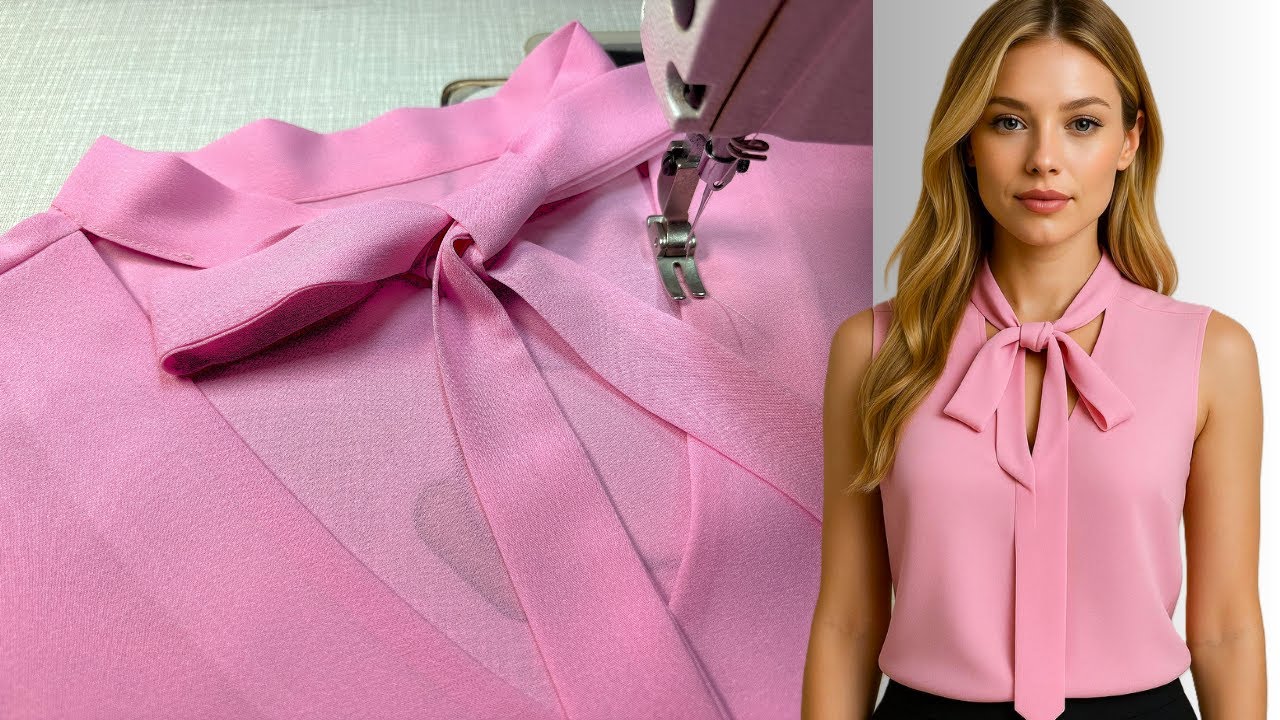 How to Sew an Elegant Bow Collar | Stylish DIY Tie Neck for Blouse