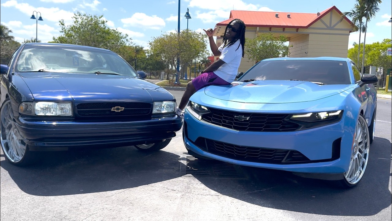 2-Cars 1 Owner 🚗 95 Chevy Impala SS on 26’s Forgiatos and 2020 Chevy Camaro on 26” Forgiatos