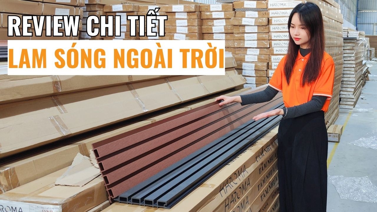 Review chi tiết lam sóng ngoài trời ốp tường trang trí ngoại thất | Lam sóng gỗ nhựa | Haroma