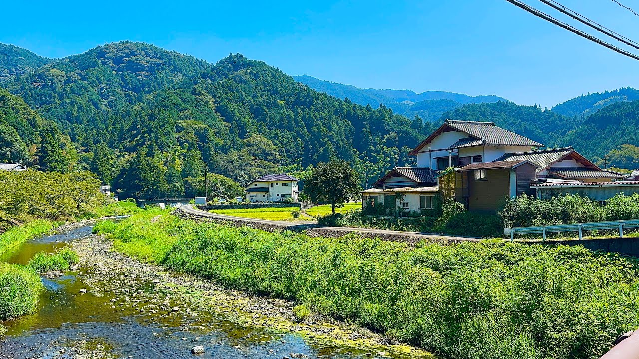 4K Japan Walk - Walk in Fujinomiya Shibakawa village hot summer beautiful day#japan#relaxing