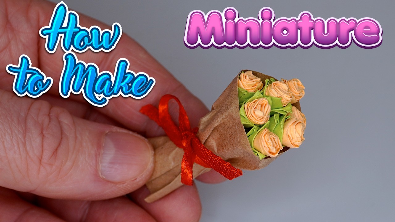 Миниатюрный букет роз своими руками 🌹 поделка из бумаги для Барби, LOL, Bratz и кукольного домика