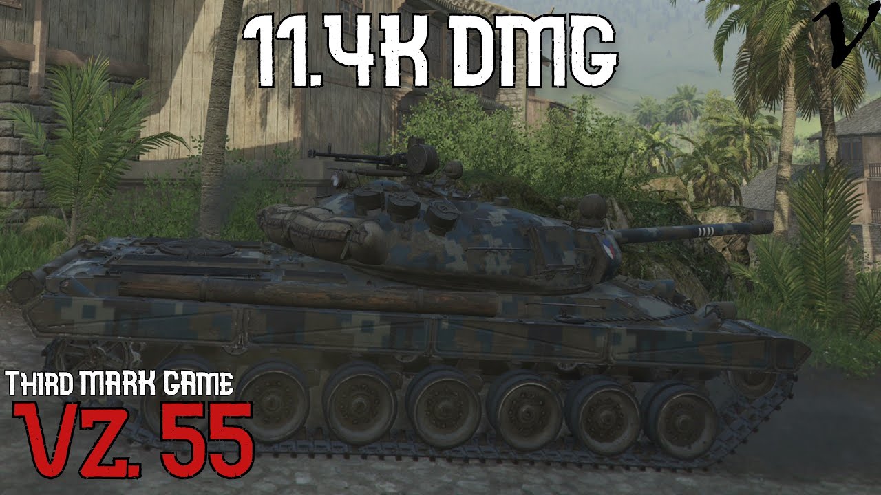 VZ. 55 - Third Mark Game : 11.4K Damage: WoT Console - World of Tanks Console