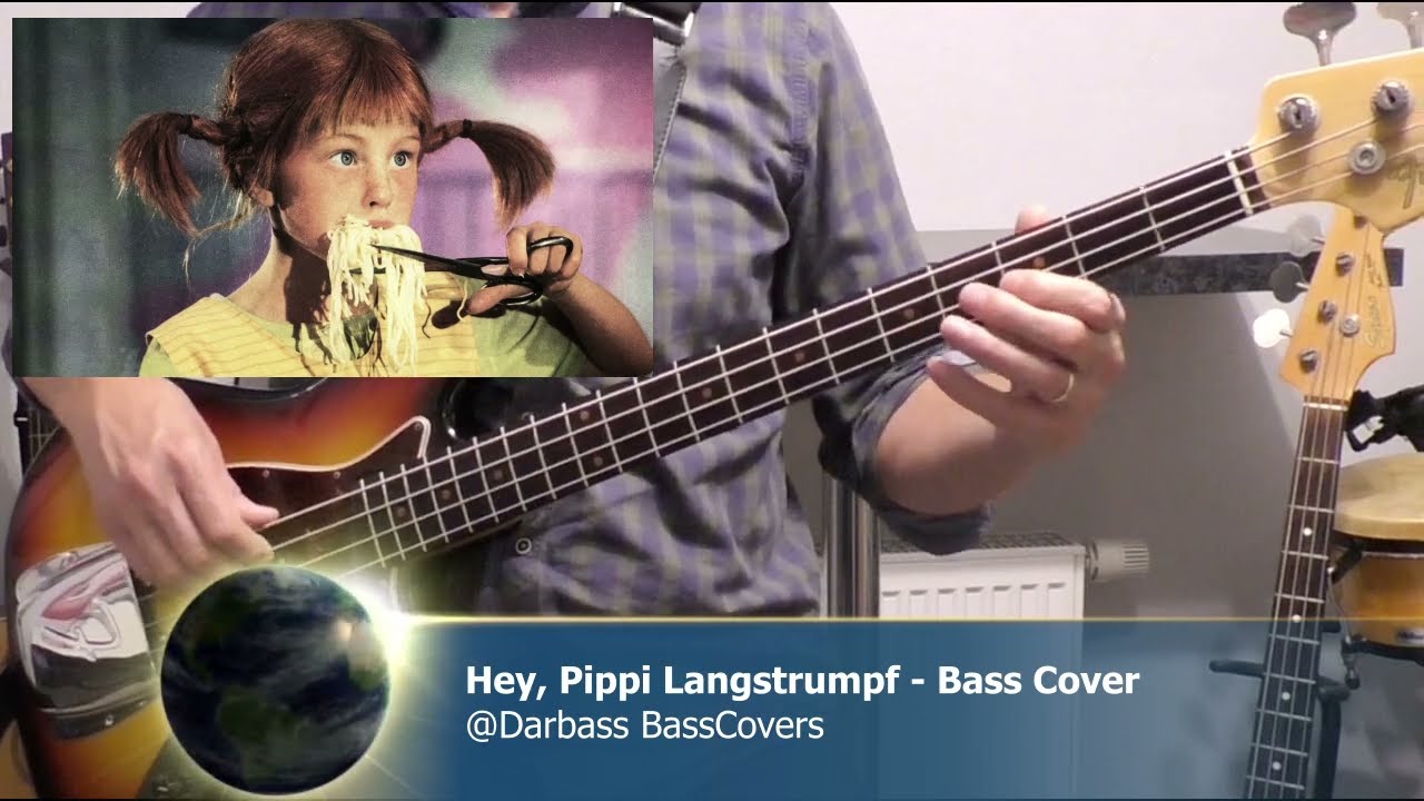 [Astrid Lindgren] Here comes Pippi Longstocking - Bass Cover 🎧 (with bass tabs 🎶pdf)