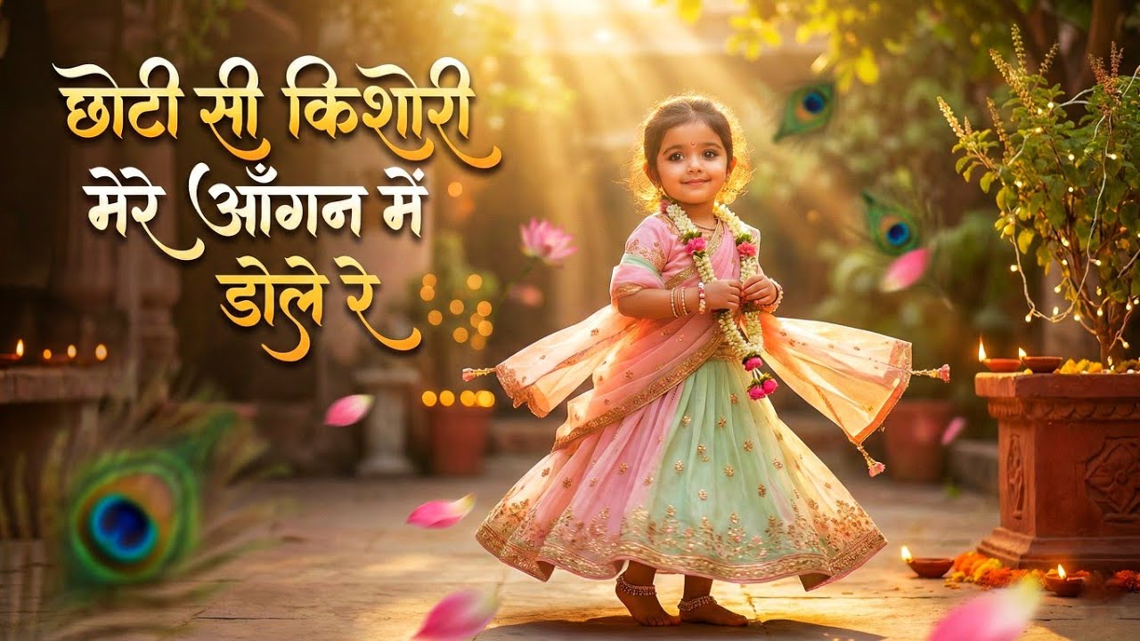नन्ही सी राधा मेरे आँगन में 💖 | Radha Rani Cute 3D Bhajan | Bhakti Song @epicbhajans 