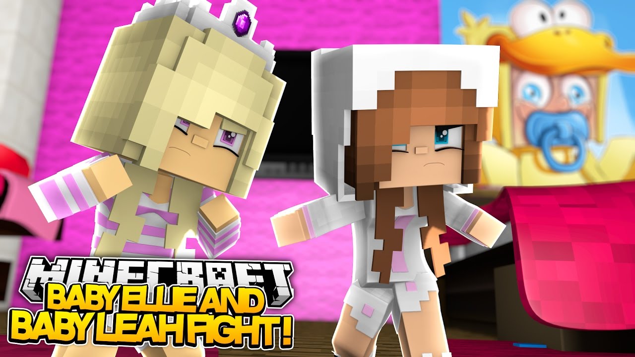 Minecraft Little Kelly : BABY ELLIE FIGHTS WITH BABY LEAH! (Roleplay)