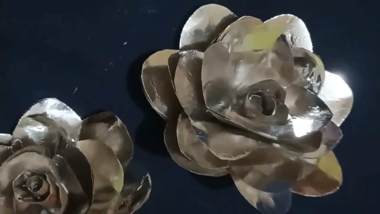 How to make paper flower with silver paper plate//Silver paper plate craft ideas