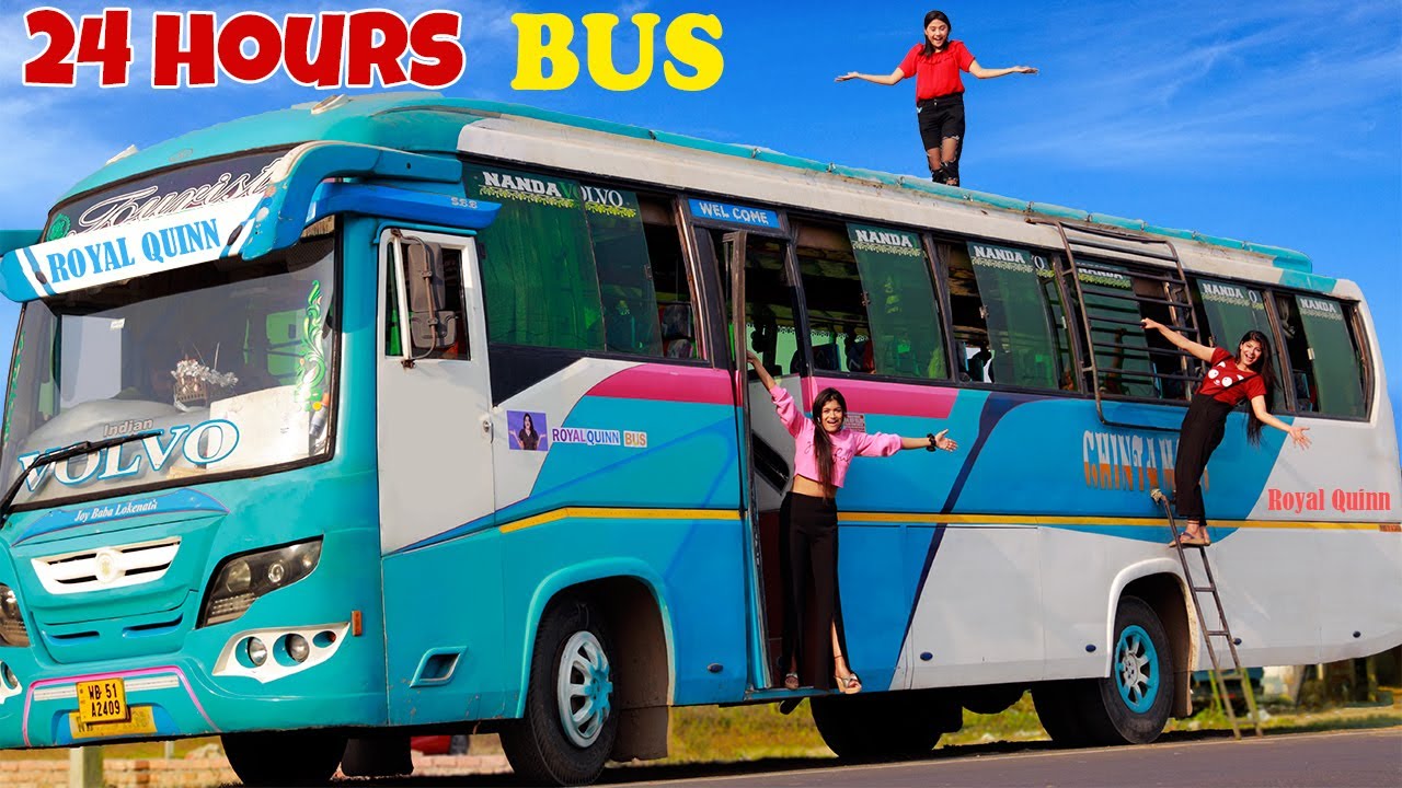সারাদিন ২৪ ঘন্টা BUS এ থাকার দুর্দান্ত চ্যালেঞ্জ করলাম | Living in a BUS For 24 Hours Challenge