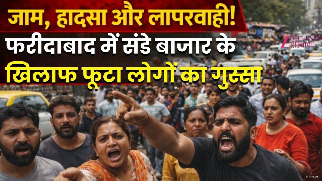 Faridabad Sector-52 में बवाल: अवैध संडे बाजार के खिलाफ सड़कों पर उतरे लोग | Haryana | zee dnh