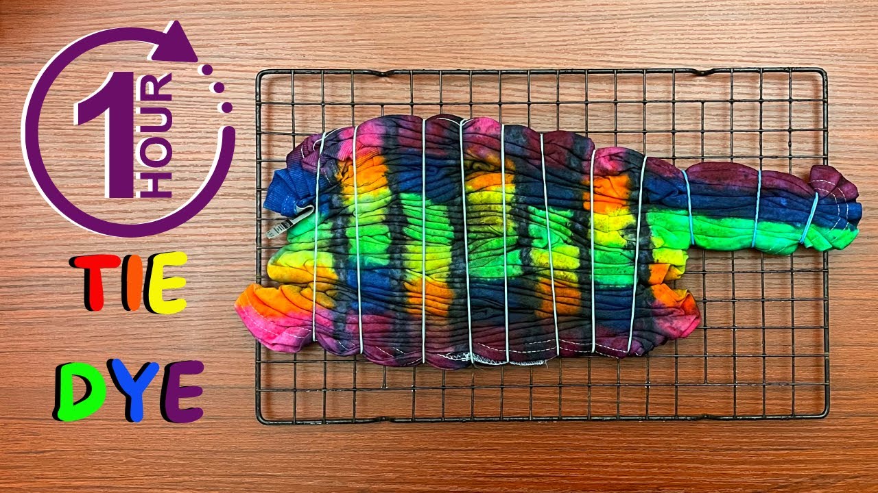 Tie Dye T-Shirt in 1 Hour! Hot Water Irrigation Technique (Diagonal Diamond Pleats)