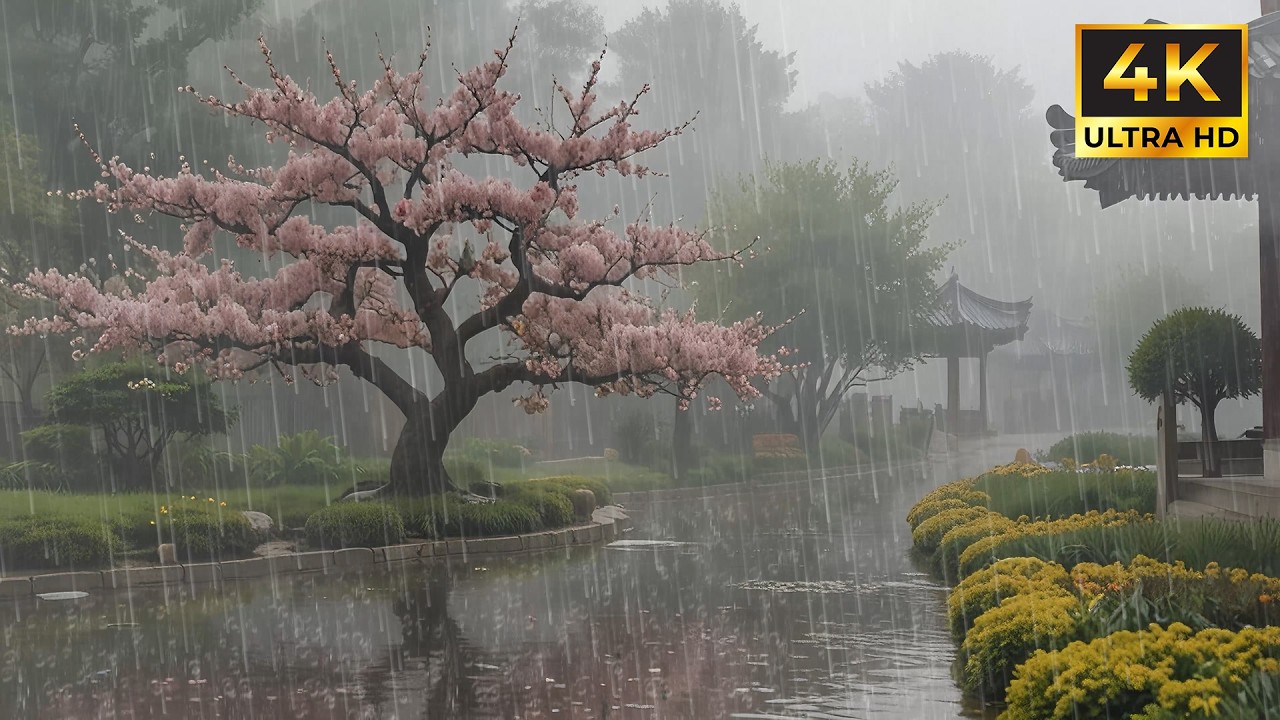 Calming Rain Sounds with Tranquil Midnight Soundscape for Deep Sleep, Emotional Balance and Reset