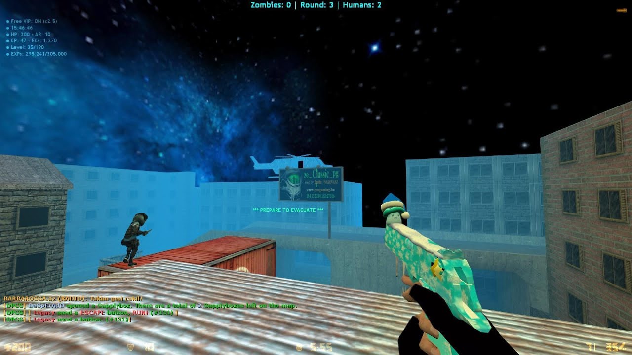 Counter-Strike: Zombie Escape Mod - ze_classic_pg On Dark Professional (Christmas Update)