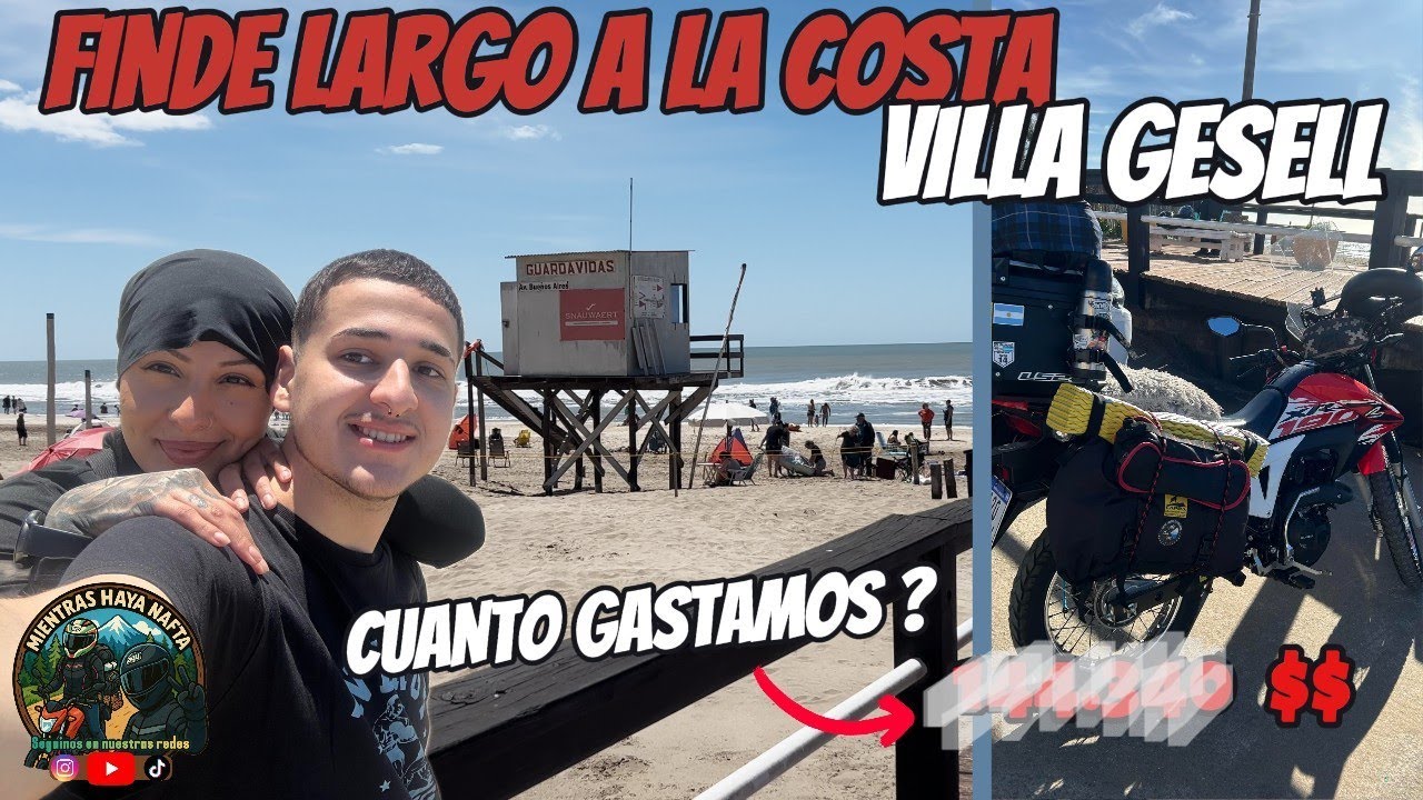 CAMPING y VIAJE en MOTO a VILLA GESELL🛣️🏕️🏖️|| CUANTO GASTAMOS?💰
