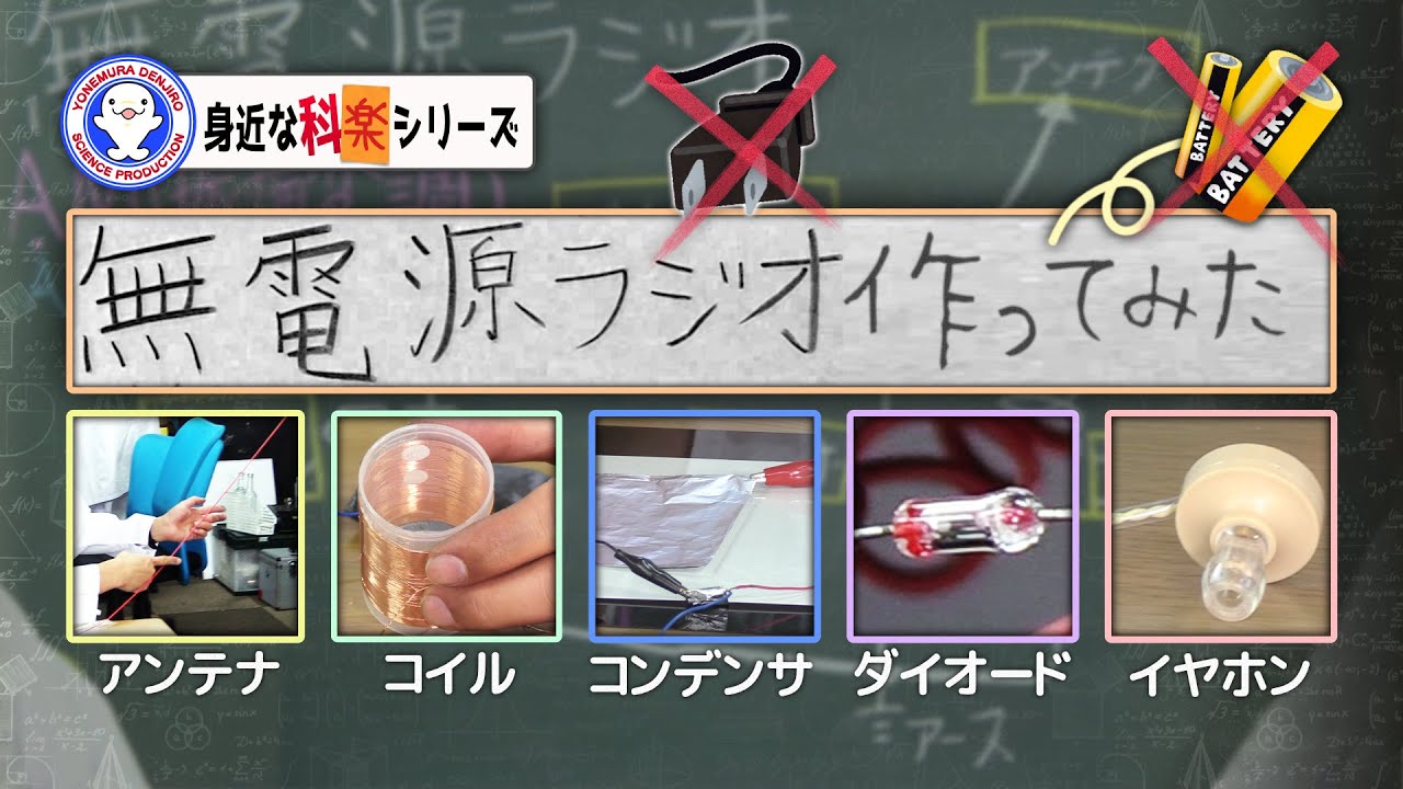 鉱石や鉄釘で電波をキャッチ！？無電源ラジオ・鉱石ラジオの科楽【unpowered radio・crystal radio】【実験】 / 米村でんじろう[公式]/science experiments