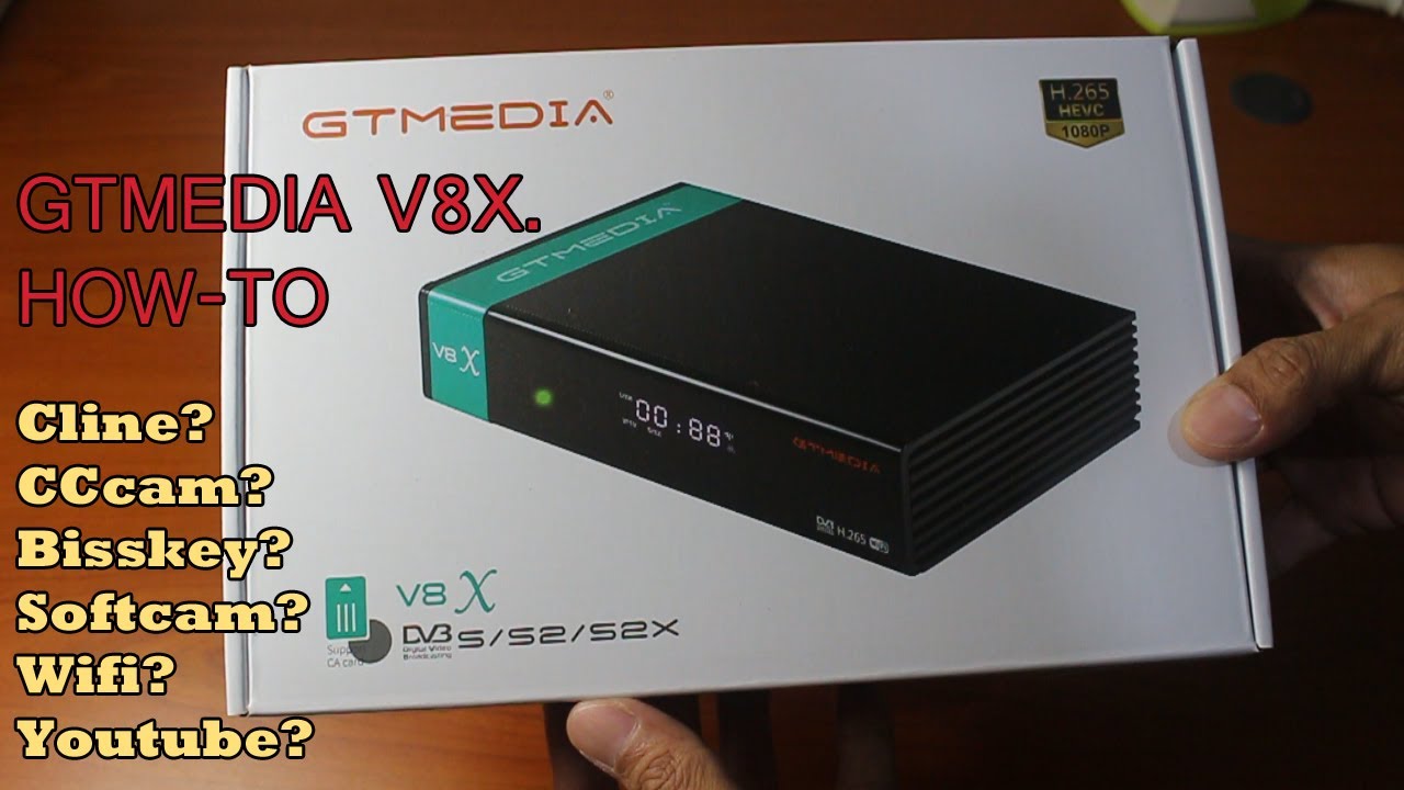 GTmedia V8X  Firmware, CLINE, Softcam, Bisskey & Youtube Part 2
