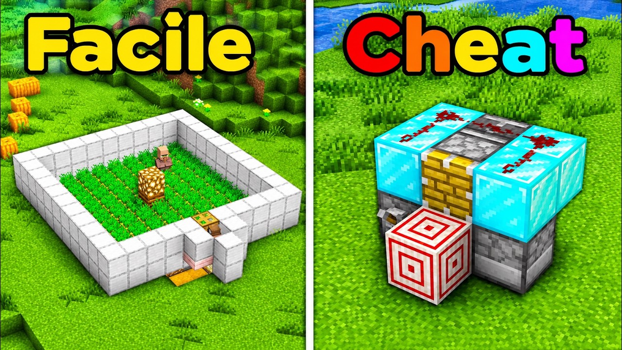 3 USINES pour début de Survie AUTOMATIQUE ( Patates, Carottes, Blés, Betteraves ) | Minecraft 1.20+