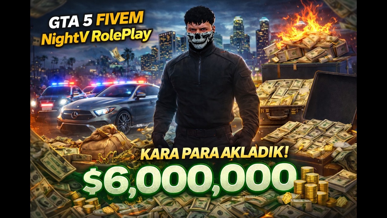 FIVEM NIGHTV ROLEPLAY'DE 6.000.000$ KARA PARA! POLİS PEŞİMİZDE!