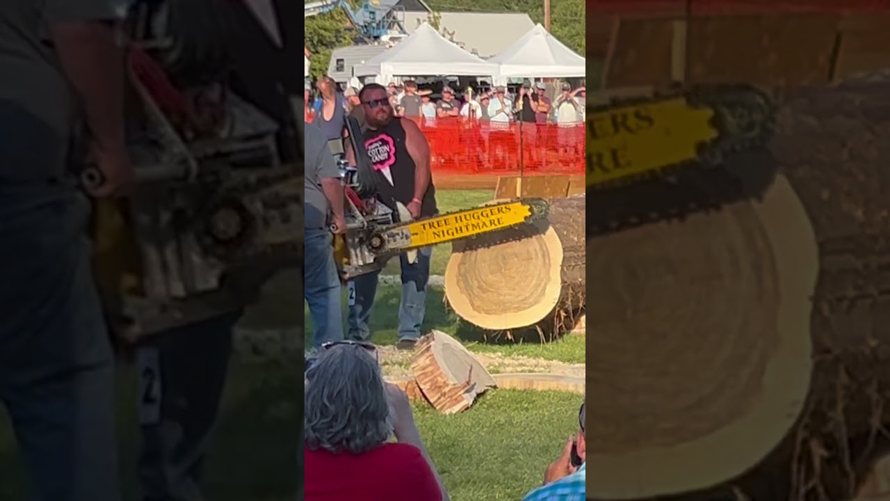 V8 Hot saw! 1.31 second run at the High Country Log Show in Roslyn, WA 2024 #chainsaw