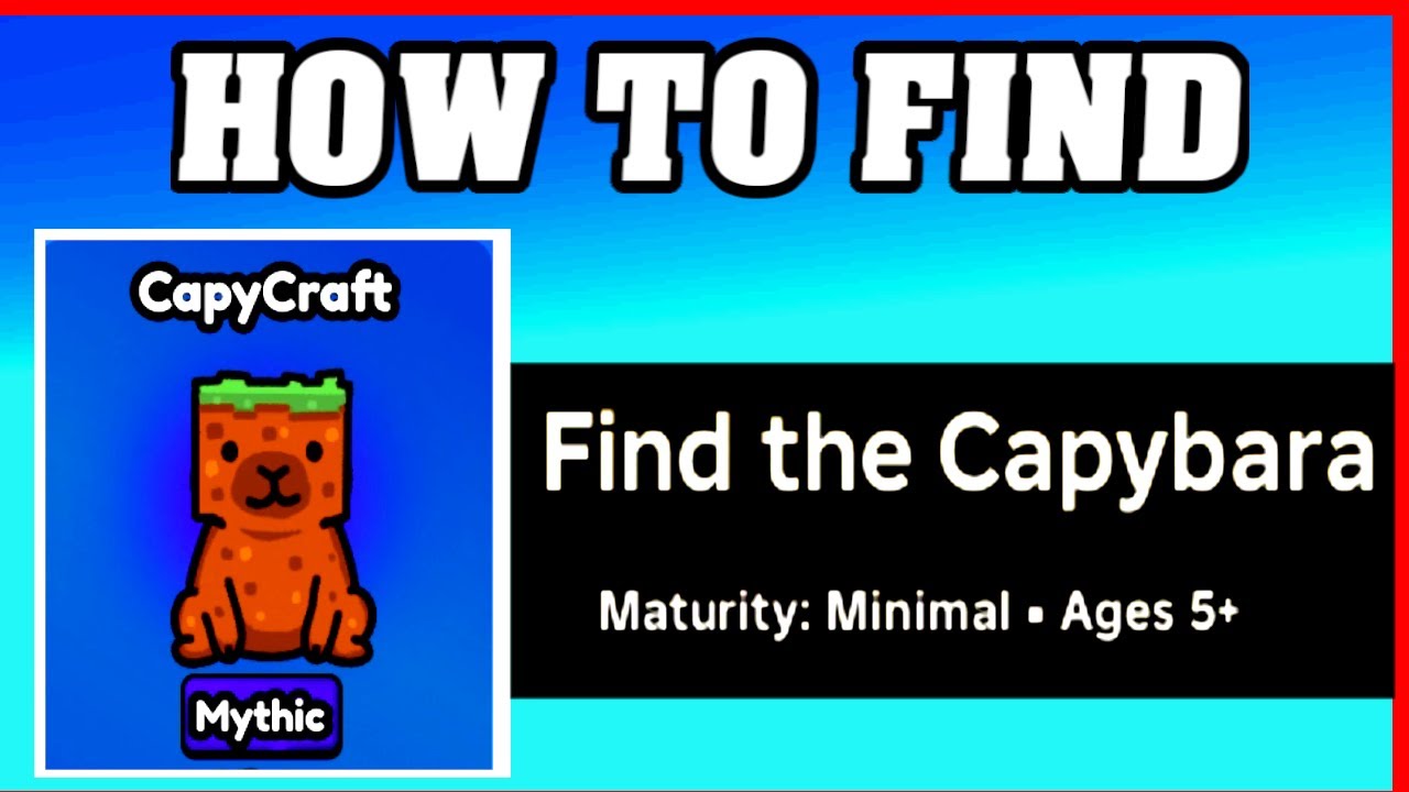How To Find CAPYCRAFT in FIND THE CAPYBARA [ROBLOX] [Update] [walkthrough]