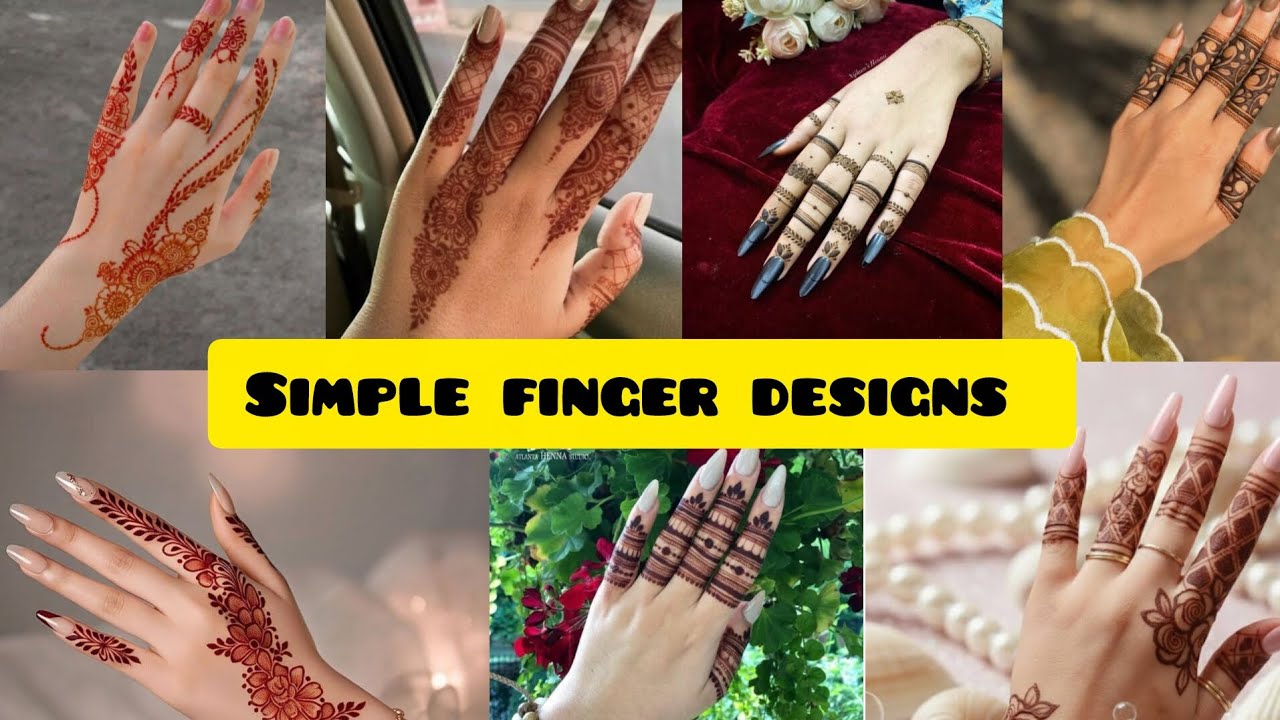 Simple finger designs for beginners ✨🥀 Easy steps to learn more ideas 🤔👆🌷